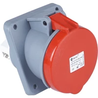 Tp Electric 3133 309 1600 Çerçevesiz Kapaklı Topraklı Sıva Üstü Tekli Priz Kırmızı