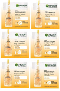 Garnier Taze Karışım Vitamin C Nemlendiricili Kağıt Yüz Maskesi 6 Adet