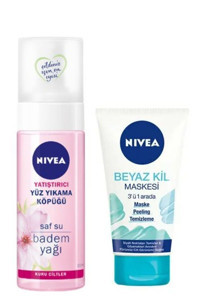 Nivea Beyaz Kil Killi Nemlendiricili Jel Yüz Maskesi 2x150 ml
