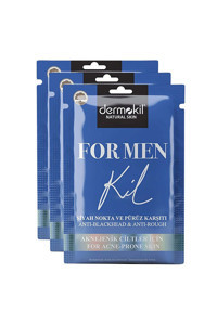 Dermokil For Men Killi Nemlendiricili Kağıt Yüz Maskesi 3x15 ml