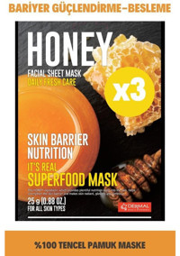 Dermal Bal Nemlendiricili Kağıt Yüz Maskesi 3x25 gr