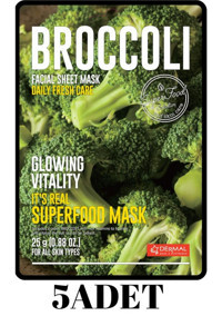 Dermal Superfood Brokoli Nemlendiricili Kağıt Yüz Maskesi 5x25 gr
