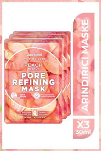 Watsons Fruity Peach Pore Refining Nemlendiricili Kağıt Yüz Maskesi 3 Adet