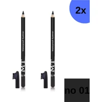 Mt Cosmetics No:02 Fırçalı Kalın Uçlu Suya Dayanıklı Kaş Kalemi Siyah