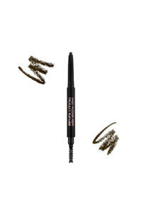 Makeup Revolutıon Duo Define Kaş Lineri Medium Asansörlü Çift Taraflı Fırçalı İnce Uçlu Kaş Kalemi Kahverengi