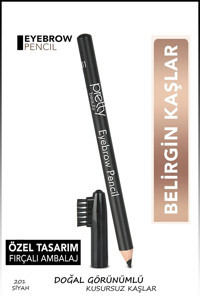 Pretty Beauty No:201 Fırçalı Kalın Uçlu Suya Dayanıklı Kaş Kalemi Siyah