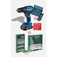 Bosch GSB 185-Li 18 V 2.0 Ah Kömürsüz Darbeli Akülü Vidalama Makinesi + 64 Parça Bits Uç Aksesuar Seti