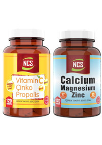 Ncs Vitamin C Çinko Propolis Yetişkin 120 Adet + Kalsiyum 120 Tablet Çinko