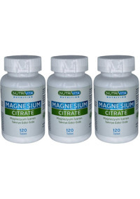 Nutrivita Nutrition Magnesium Citrate Yetişkin Mineral 3x120 Adet