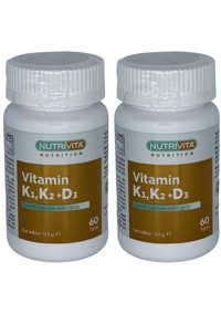 Nutrivita Nutrition Vitamin K1.K2+D3 Yetişkin 2x60 Adet
