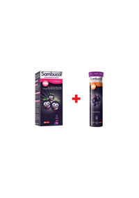 Sambucol Plus Kara Mürver Özütü Yetişkin Mineral 15 Adet + Sambucol Plus Efervesan 15 Tablet