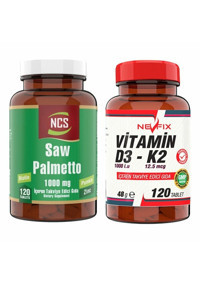 Ncs Saw Palmetto Cüce Palmiye Yetişkin 120 Adet + Nevfix Vitamin D3-K2