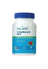 Velavit V-Cranberry&Vit C Turna Yemişli Yetişkin Mineral 30 Adet