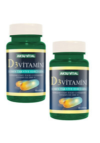 Aksu Vital D3 Vitamini Yetişkin 2x60 Adet