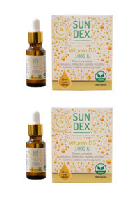 Sundex Vitamin D3 1000 Iu Bitkisel Zeytinyağ Yetişkin 2x20 ml