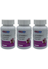 Nutrivita Nutrition Vitamin C Ekinezya Kuşburnu Yetişkin 3x120 Adet