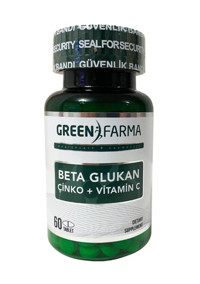Green Farma Beta Glukan Çinko + Vitamin C Yetişkin Mineral 60 Adet
