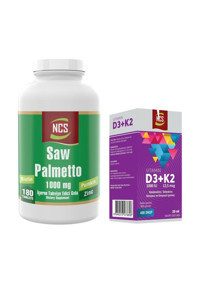 Ncs Saw Palmetto Cüce Palmiye Yetişkin 180 Adet + Ncs Vitamin D3 K2 Damla