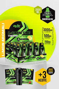 Run Nutrition Limon Aromalı L-Karnitin 20 Shot + Shaker + Whey Protein Tek Kullanımlık 2 Adet