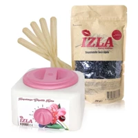 İzla 1+1 Boncuk Ağda Makinesi + Siyah Boncuk Ağda + Spatula