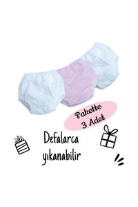 O L A 15-19 kg 3'lü Yıkanabilir Beyaz-Pembe Alıştırma Külodu