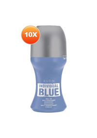 Avon Individual Blue Pudralı Ter Önleyici Antiperspirant Roll-On Erkek Deodorant 10x50 ml