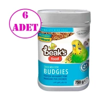 Beak'S Kabuklu Karışık Vitaminli Muhabbet Kuşu Yemi 6x750 gr