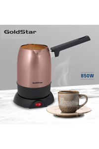 Goldstar 4 Fincan Kapasiteli Çelik Elektrikli Cezve Gül Kurusu