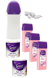 Sesu 1+1 Roll-On Ağda Makinesi + 3xKartuş Ağda + 2xAğda Bezi