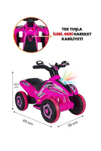 Uj Toys 6 V Üstü Açık Tek Kişilik Akülü ATV Pembe