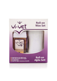 Vi-Vet 1+1 Roll-On Ağda Makinesi + Kartuş Ağda + Ağda Bezi + Temizleme Medili