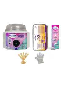 Ekamix 1+1 Kazanlı Ağda Makinesi + Naturel El Ağda + Spatula + Eldiven + Ağda Bezi
