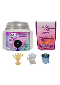 Ekamix 1+1 Boncuk Ağda Makinesi + Pudralı Boncuk Ağda + Spatula + Eldiven