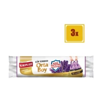 Koroplast Lavanta Kokulu Büzgülü Orta Boy 55x60 cm Çöp Poşeti 20x3 Adet Mor