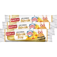Koroplast Vanilya Kokulu Büzgülü Büyük Boy 65x70 cm Çöp Poşeti 10x3 Adet Turuncu