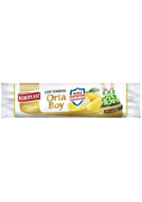 Koroplast Limon Kokulu Büzgülü Orta Boy 55x60 cm Çöp Poşeti 6 Adet Sarı