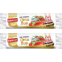 Koroplast Çilek Kokulu Büzgülü Orta Boy 55x60 cm Çöp Poşeti 15x2 Adet Beyaz