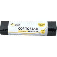 Atiplast Endüstriyel Hantal Boy 100x150 cm Çöp Poşeti 10 Adet Siyah