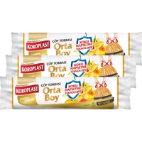 Koroplast Vanilya Kokulu Büzgülü Orta Boy 55x60 cm Çöp Poşeti 15x3 Adet Turuncu