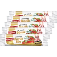 Koroplast Çilek Kokulu Büzgülü Büyük Boy 65x70 cm Çöp Poşeti 10x5 Adet Beyaz