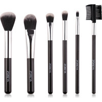 Zoreya 6'Sı 1 Arada 6'lı Allık Eyeliner Far Makyaj Fırça Seti Siyah