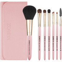 Zoreya 7'li Allık Eyeliner Far Makyaj Fırça Seti Açık Pembe