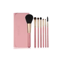 Zoreya 7'li Allık Eyeliner Far Makyaj Fırça Seti Pembe