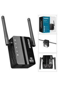 Everest EWR-812N 2.4 Ghz 300 Mbps Kablosuz İç Mekan Priz Router Access Point Repeater
