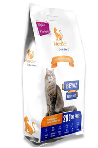 Mar Cat Bebek Pudrası Kokulu Topaklanan İnce Taneli Bentonit Kedi Kumu 20 lt