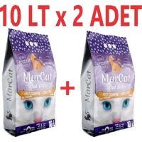 Mar Cat Lavanta Kokulu Topaklanan İnce Taneli Bentonit Kedi Kumu 2x10 lt