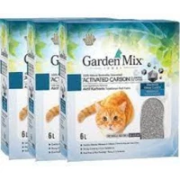 Garden Mix Kokusuz Topaklanan İnce Taneli Aktif Karbonlu Bentonit Kedi Kumu 3x6 lt