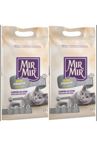 Mır Mır Kokusuz Topaklanan İnce Taneli Aktif Karbonlu Bentonit Kedi Kumu 2x10 lt