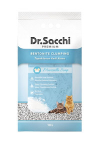 Dr. Sacchi Marsilya Sabunu Kokulu Topaklanan İnce Taneli Bentonit Kedi Kumu 10 lt