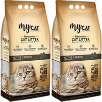 My Cat Kokusuz Topaklanan İnce Taneli Aktif Karbonlu Bentonit Kedi Kumu 2x10 lt
